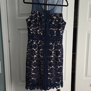 Liza Luxe Elegant Navy Lace Dress